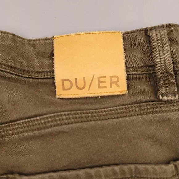 DUER N2X Relaxed Fit Pants Mens 30x32 Olive Green Stretch Performance Casual - Picture 13 of 14